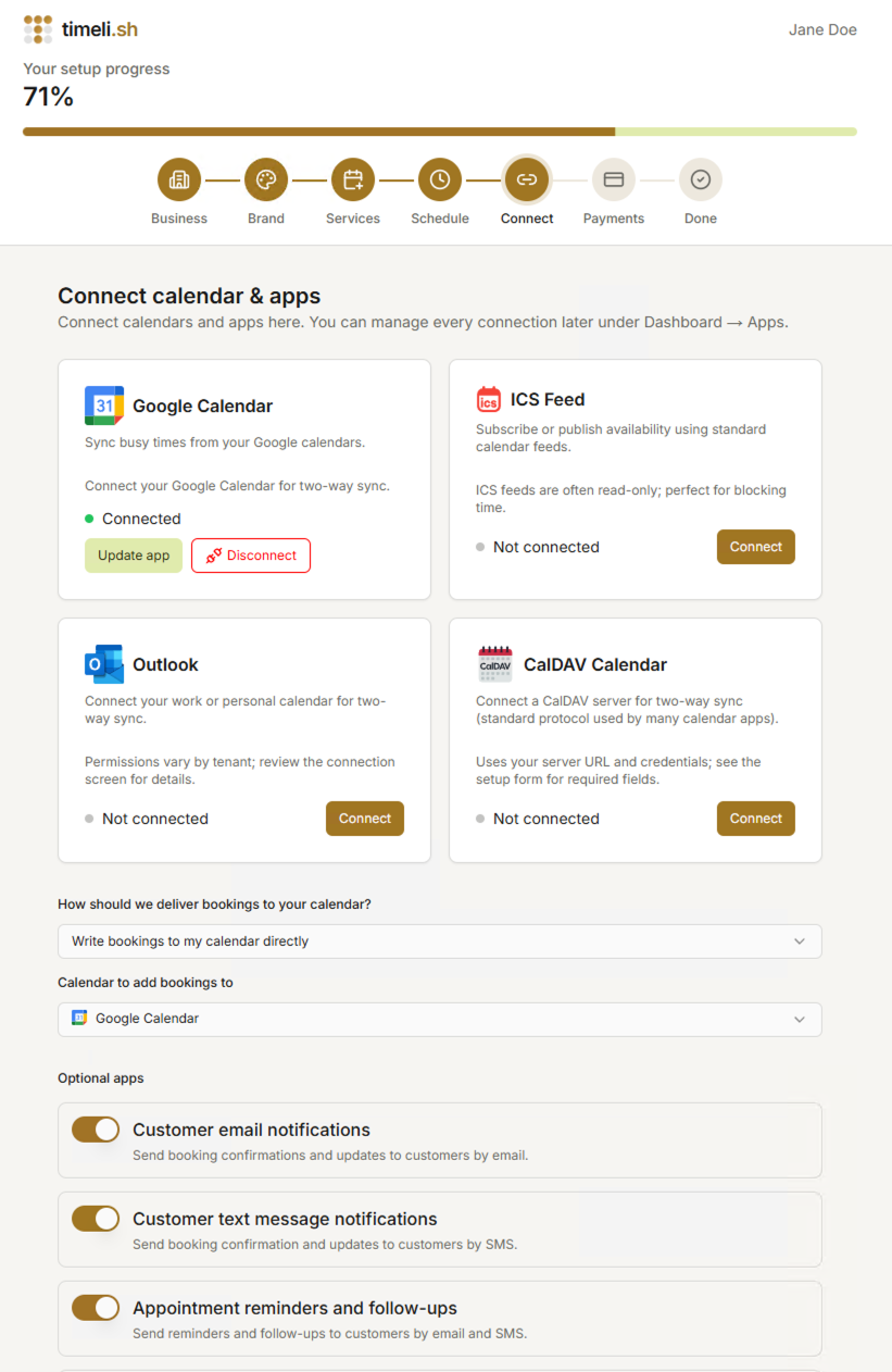 Integrations step