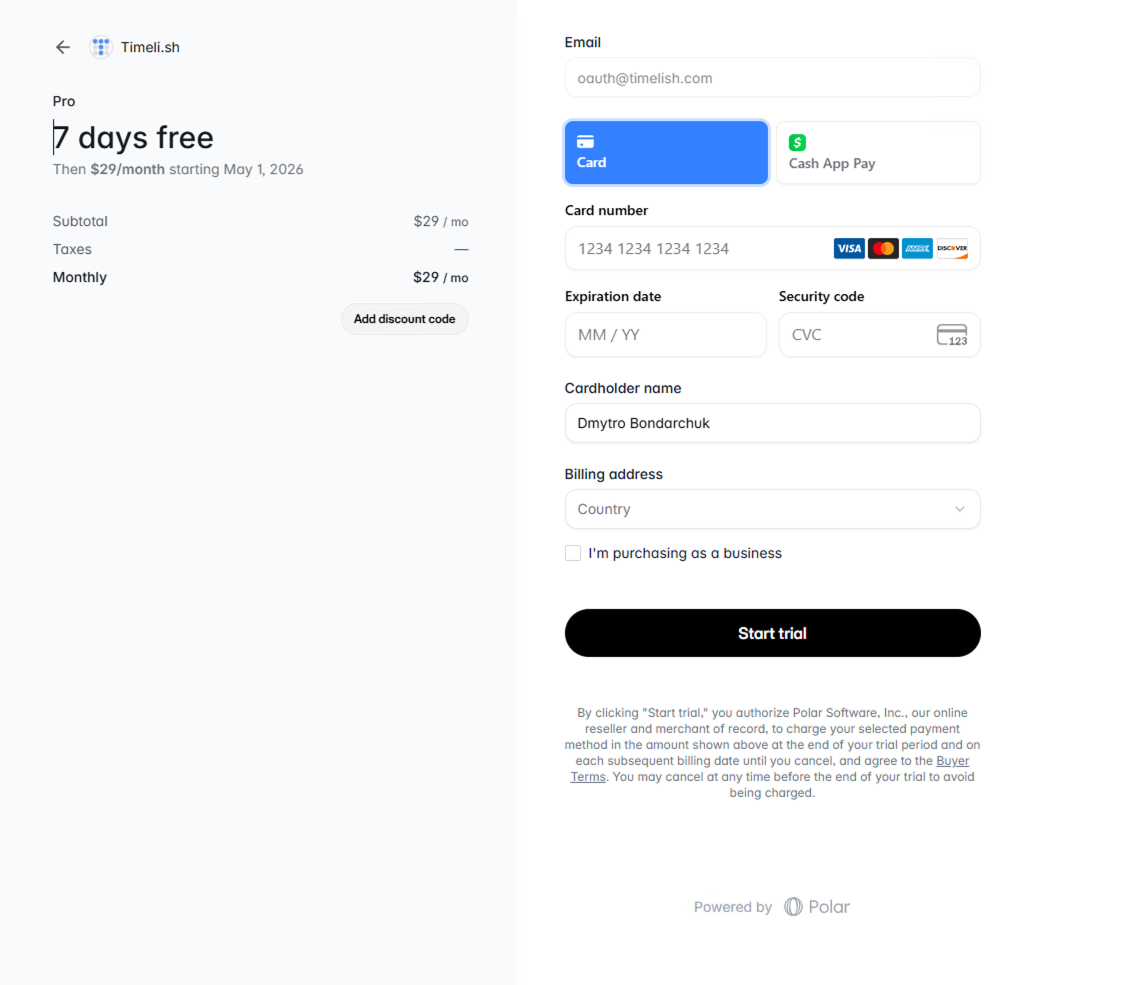 Secure payment screen