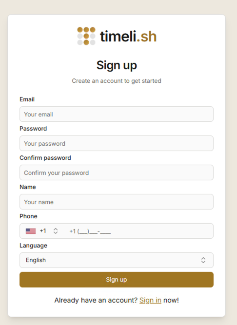 Sign-up form